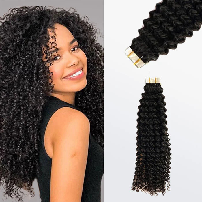 Tape In Remy Hair Extension Kinky Curly