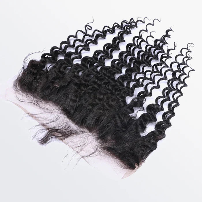 13" x 4" Transparent Lace Frontal Free Parted Deep Curly