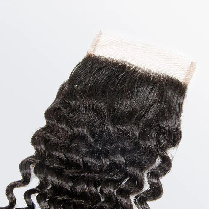 4" x 4" Transparent Lace Closure Deep Curly Free Parted