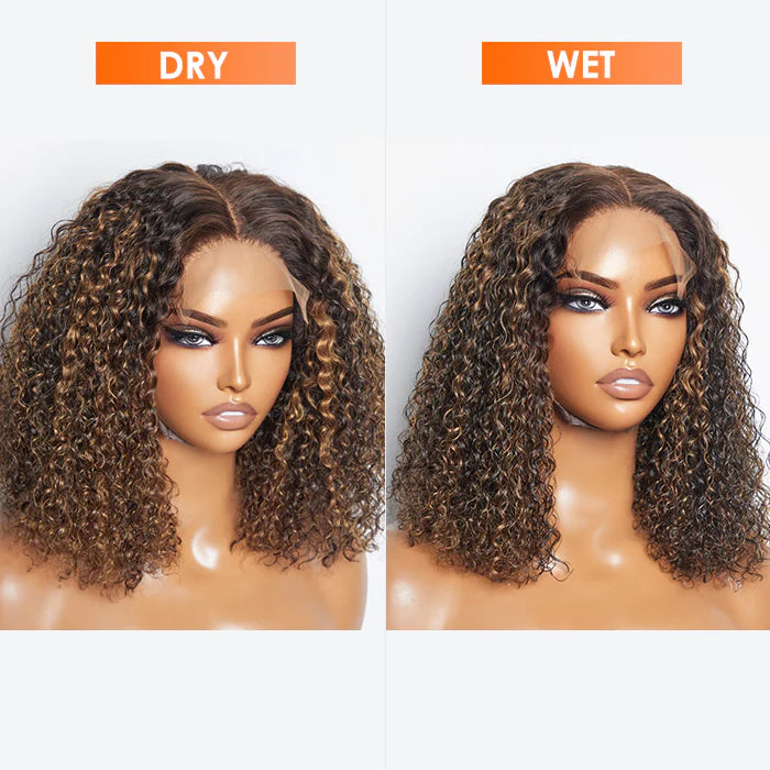 5x5 Closure Wig #P2/30 Highlight Color Kinky Curly 150% Density