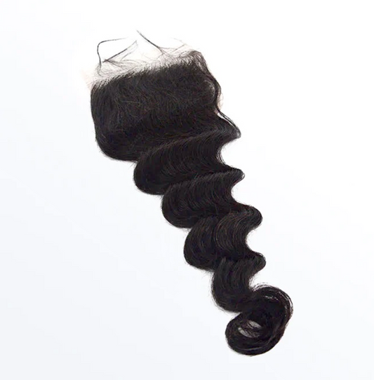 4" x 4" Transparent Lace Closure Ocean Wavy Free Parted