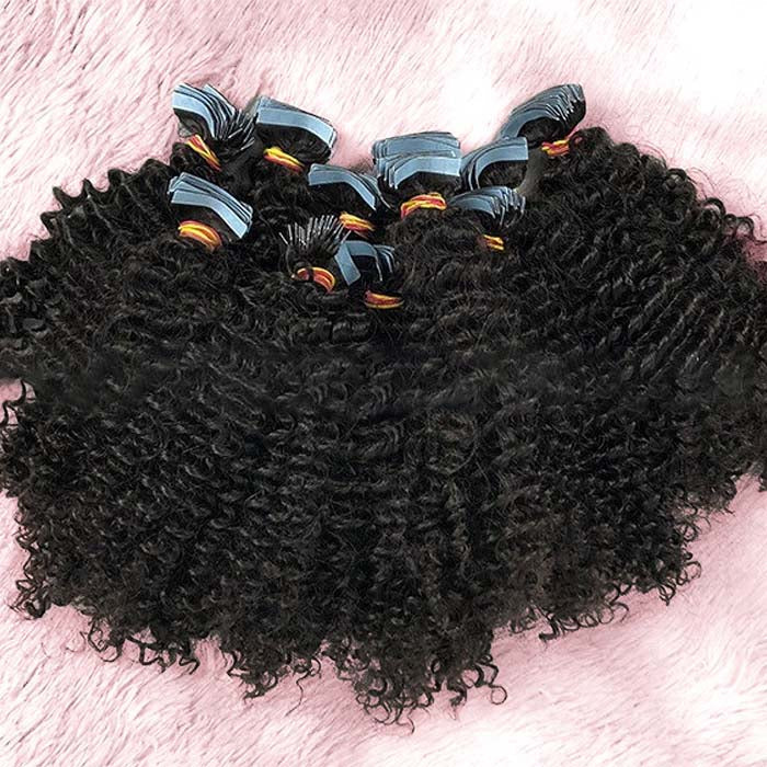 Tape In Remy Hair Extension Kinky Curly