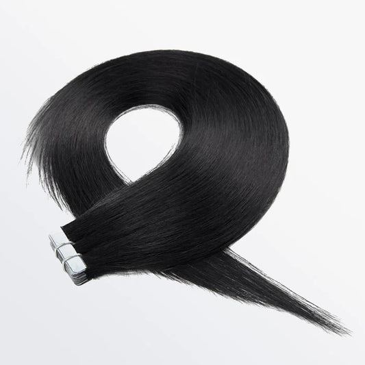 Tape In Remy Hair Extensions #1 Jet Black Premium Quality Straight