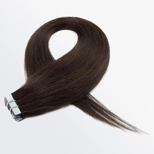 Tape In Remy Hair Extensions #2 Darkest Brown Premium Quality Straight