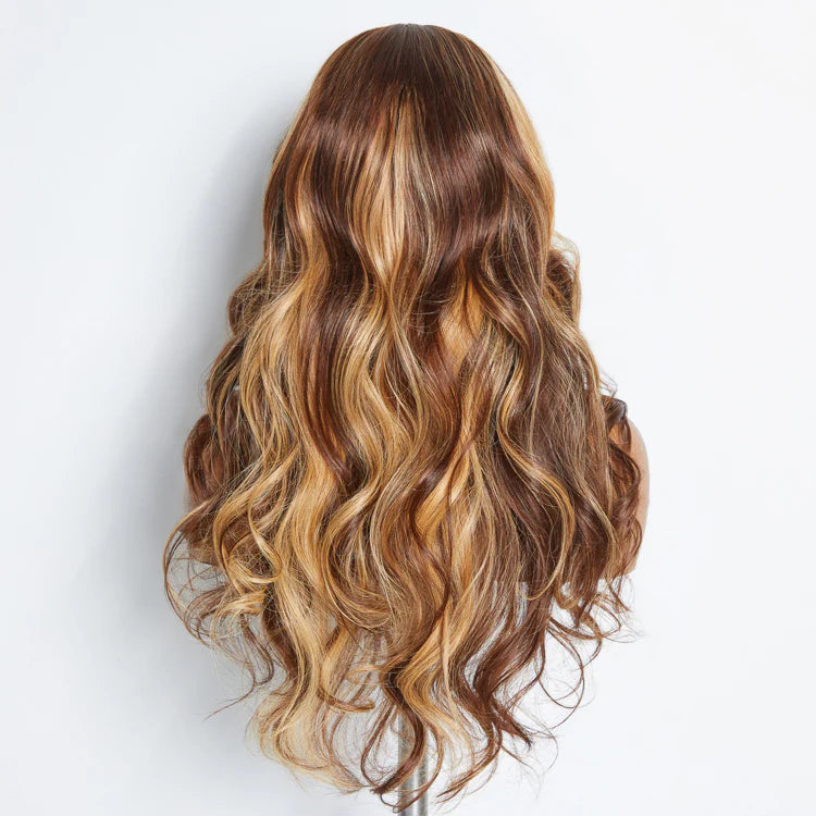 5"x5" Transparent Lace Closure Wig Body Wavy Wear Glueless #4/27 Highlight