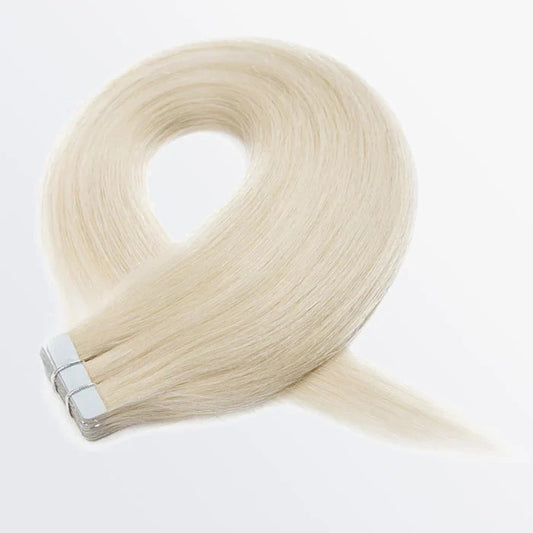 Tape In Remy Hair Extensions #60 White Blonde Premium Quality Straight