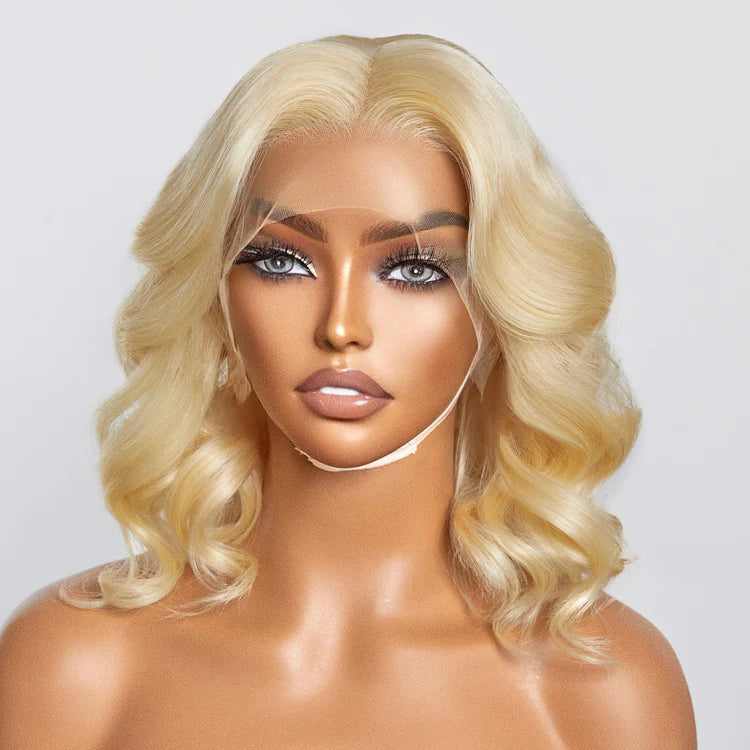#613 Blonde 13"x4" Transparent Lace Frontal Bob Wig 150% Density Body Wave