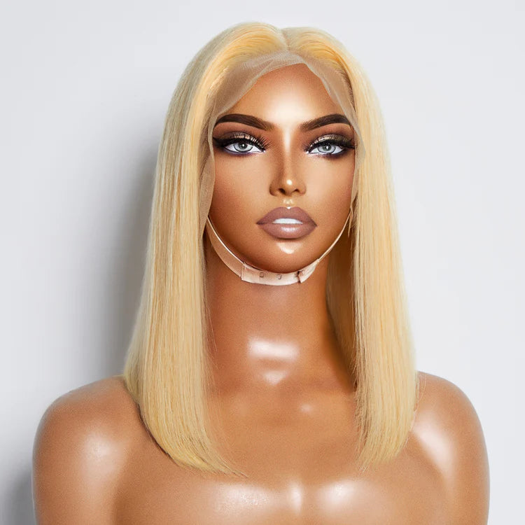 #613 Blonde 13"x4" Transparent Lace Frontal Bob Wig 150% Density Straight