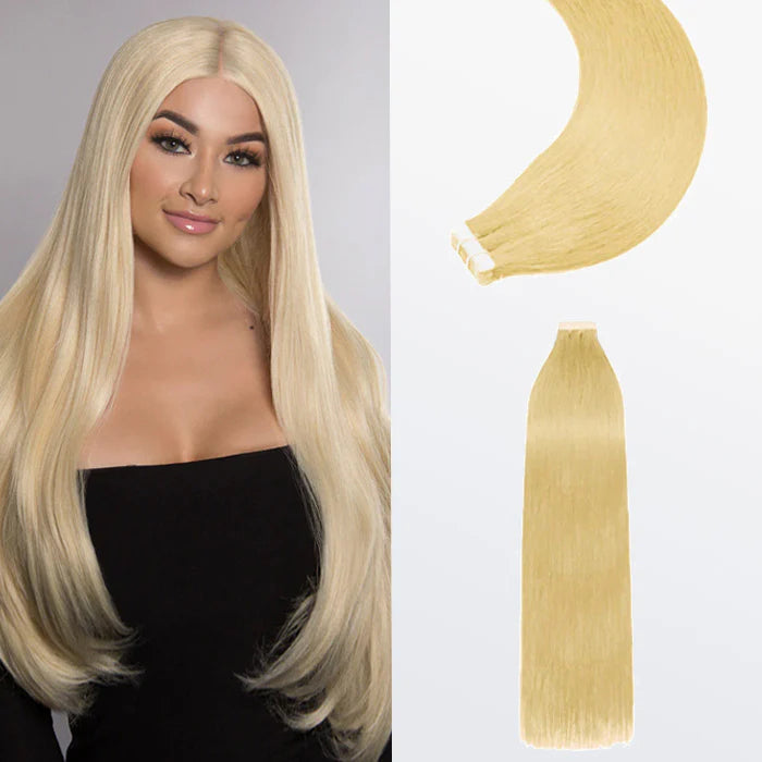 Tape In Remy Hair Extensions #613 #613 Lightest Blonde Premium Quality Straight
