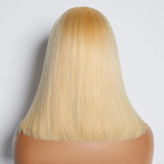 #613 Blonde 13"x4" Transparent Lace Frontal Bob Wig 150% Density Straight