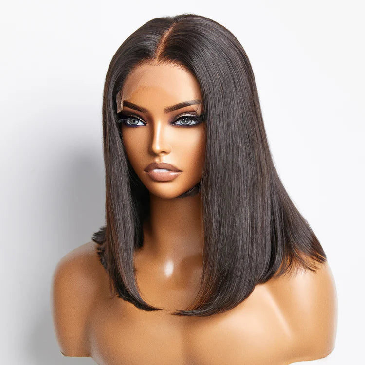 5x5 Transparent Lace Closure Bob Glueless Wig 150% Density Straight