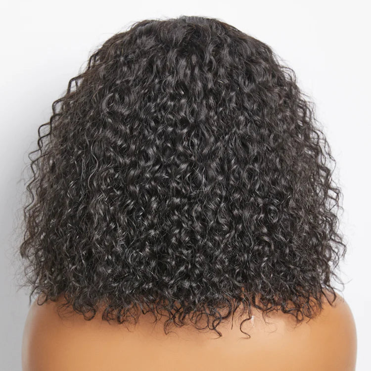 5x5 Transparent Lace Closure Bob Glueless Wig 150% Density Water Wave