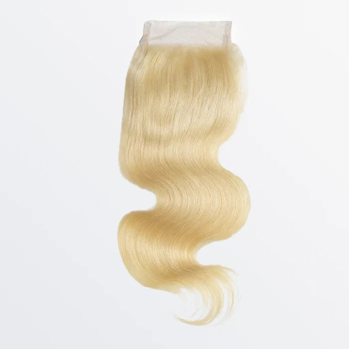 4" x 4" Transparent Lace Free Parted Raw #613 Blonde Closure Body Wave