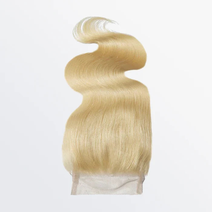 4" x 4" Transparent Lace Free Parted Raw #613 Blonde Closure Body Wave