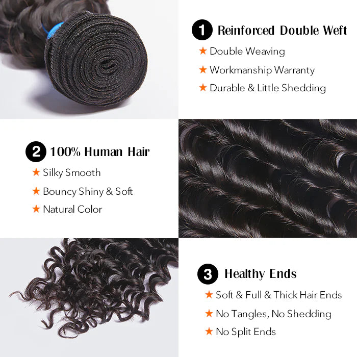Virgin Hair Bundles Deep Wavy
