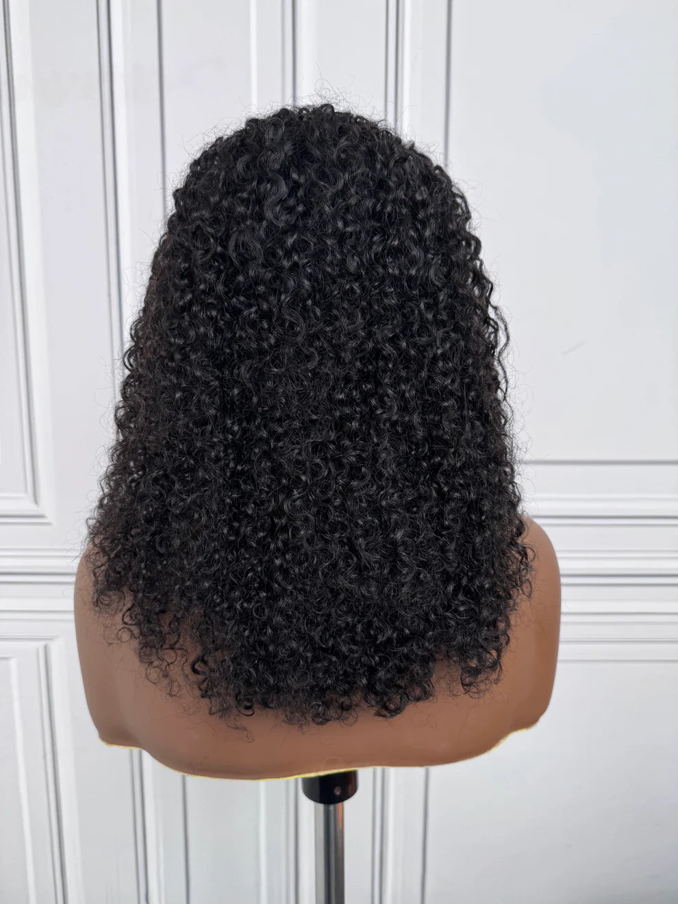 #1B Natural Black Messy Curly Half Wig 180% Density Glueless