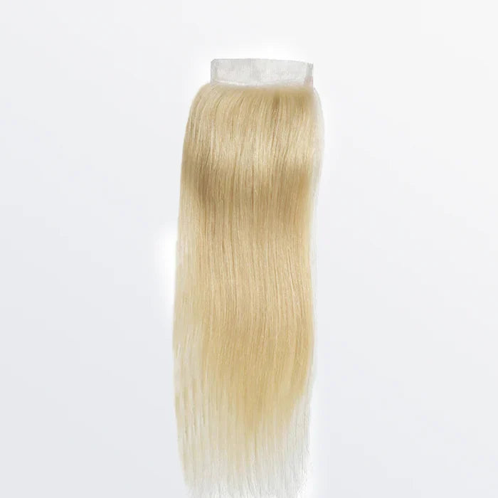 4" x 4" Transparent Lace Free Parted Raw #613 Blonde Closure Straight