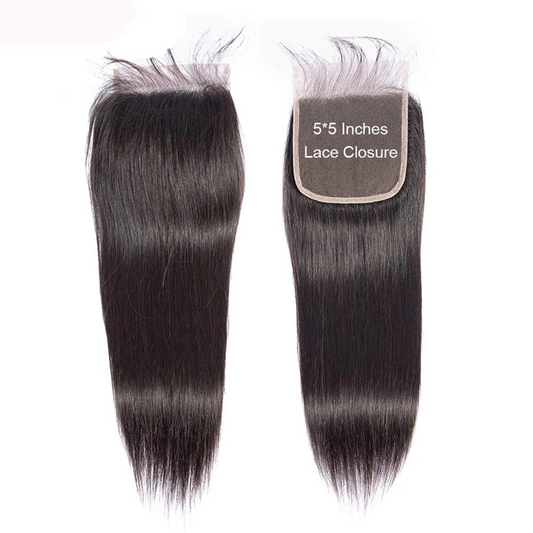 5" x 5" Transparent Lace Closure Free Parted Straight