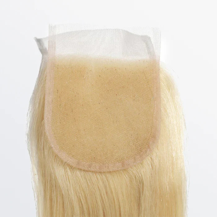 4" x 4" Transparent Lace Free Parted Raw #613 Blonde Closure Straight