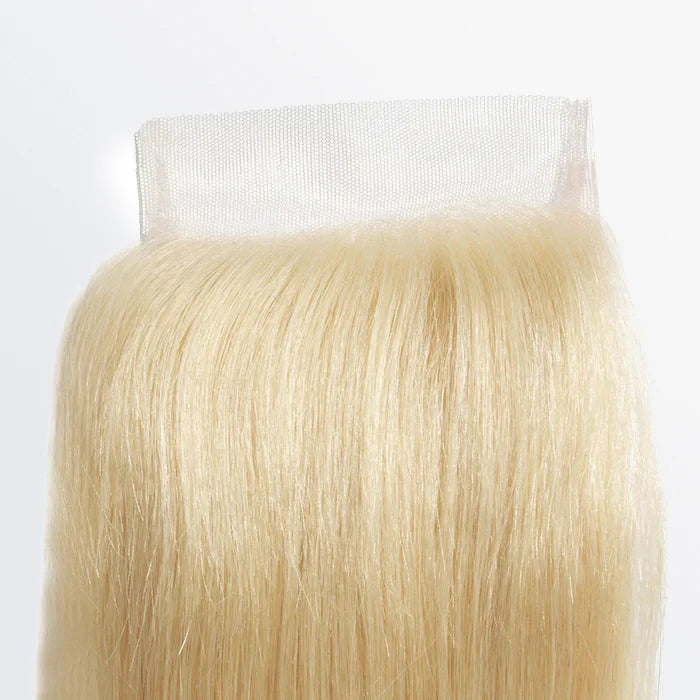4" x 4" Transparent Lace Free Parted Raw #613 Blonde Closure Straight