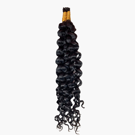 Water Wave Bulk Hair For Braiding #1B Natural Black