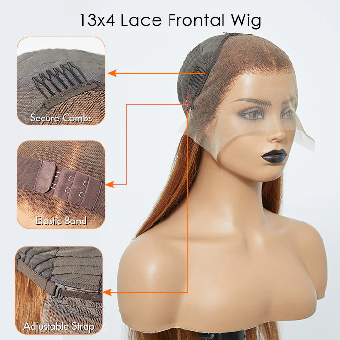 13"x4" Lace Front Straight Highlight Color Wig Free Part 150% Density