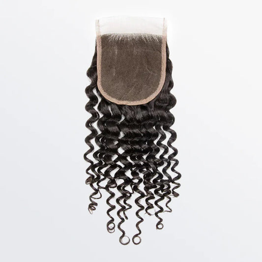 4" x 4" Transparent Lace Closure Deep Curly Free Parted